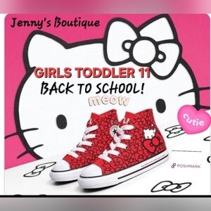 🔥Chuck Taylor X Hello Kitty LIMITED EDITION 2025 GRL TodLR Red Sneakers Sz11🔥